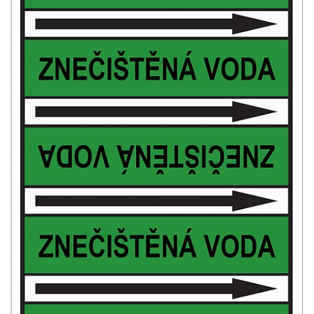 Značení potrubí, znečištěná voda